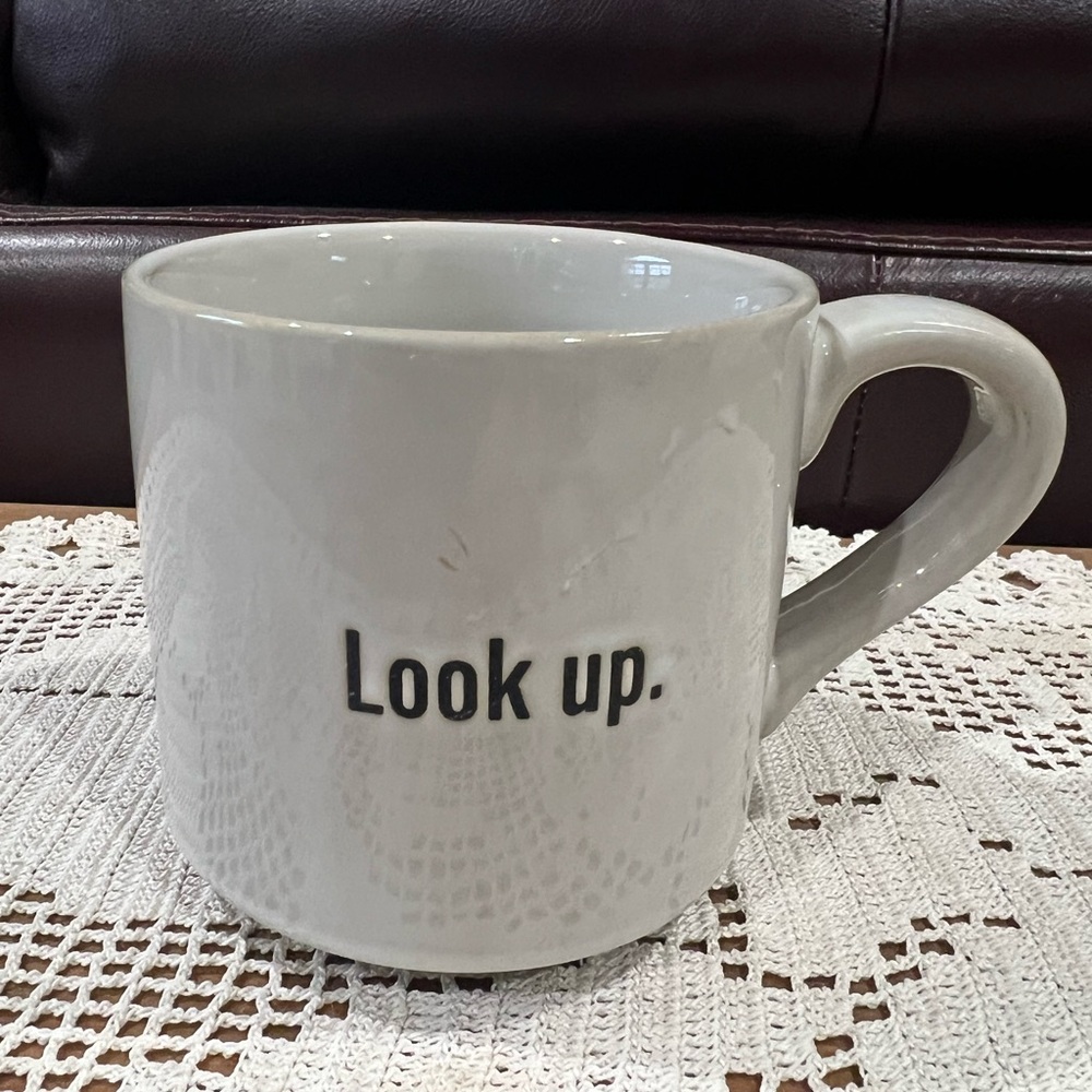 The Chosen “Look Up” coffee mug in perfect condition. Holds 16oz.